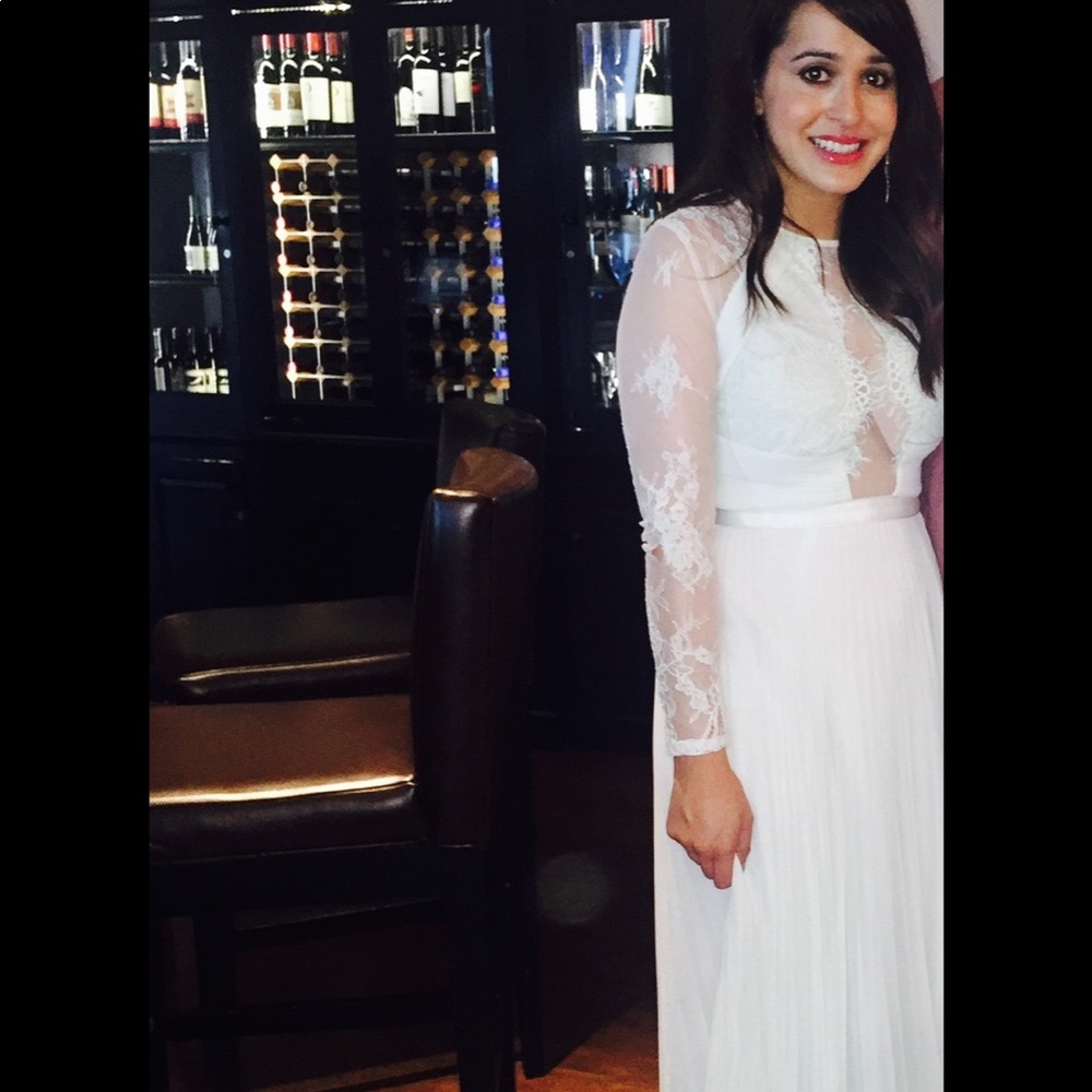 Asos pleated mint green engagement dress